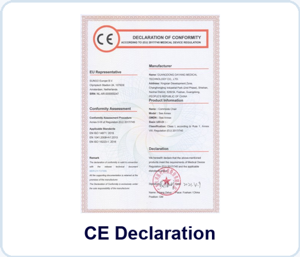 เอกสาร CE Declaration of Conformity ของโรงงานผู้ผลิต