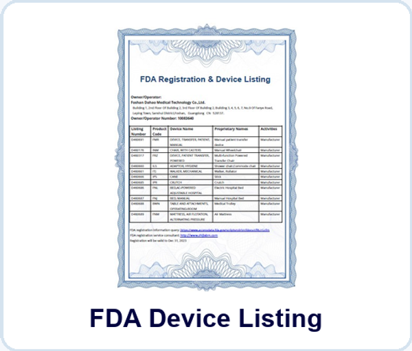 เอกสาร FDA Device Listing ของโรงงานผู้ผลิต