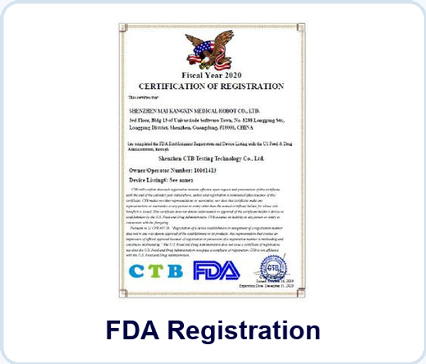 ใบรับรอง FDA Registration ของโรงงานผู้ผลิต