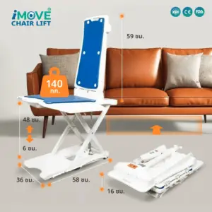 ขนาดและช่วงยกของเก้าอี้ไฟฟ้า iMOVE Chair Lift
